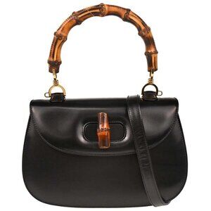 Gucci Black Bamboo 2way Handbag